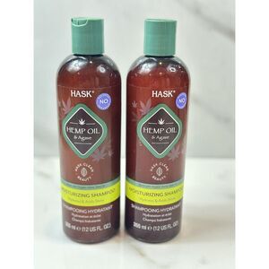Lot 2 Hask Hemp Oil Agave Moisturizing Shampoo 12 Oz Brand New Smells Great!